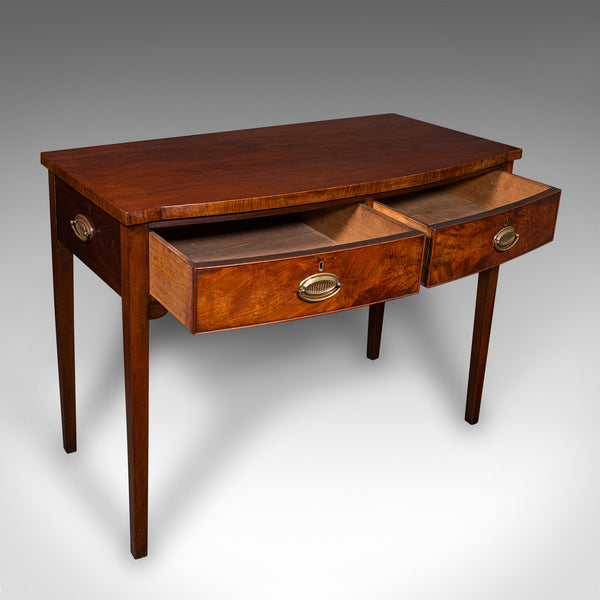 Antique Console Writing Desk, English, Two Drawer Side Table, Georgian, C.1800