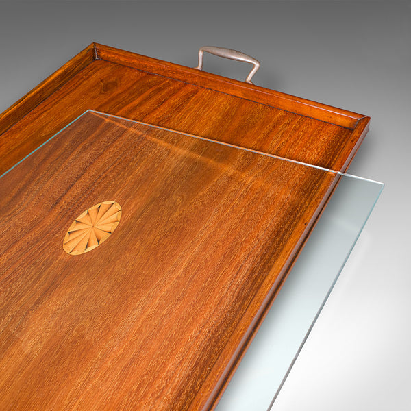 Antique Aperitif Serving Tray, English, Walnut, Afternoon Tea Platter, Edwardian