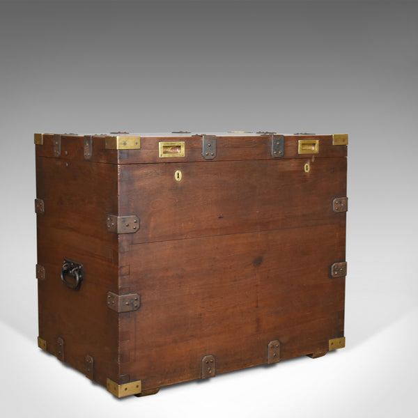 Antique Campaign Silver Chest, English, Oak, Victorian Trunk, Heavy Circa 1852-5 - London Fine Antiques
