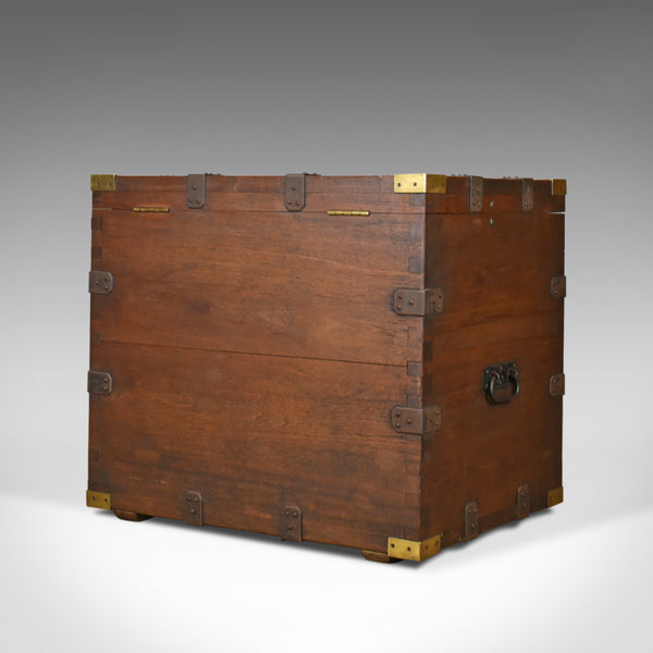 Antique Campaign Silver Chest, English, Oak, Victorian Trunk, Heavy Circa 1852-5 - London Fine Antiques