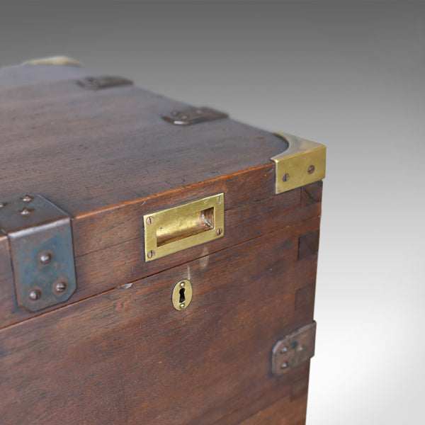 Antique Campaign Silver Chest, English, Oak, Victorian Trunk, Heavy Circa 1852-5 - London Fine Antiques