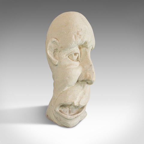 The Twisted Face Bust, Dominic Hurley, English, Bath Stone, Sculpture - London Fine Antiques