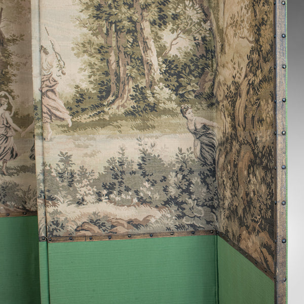 Antique Room Divider, French, Needlepoint, Screen, Prop, Tapestry, Jean Corot - London Fine Antiques