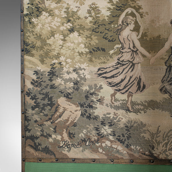 Antique Room Divider, French, Needlepoint, Screen, Prop, Tapestry, Jean Corot - London Fine Antiques