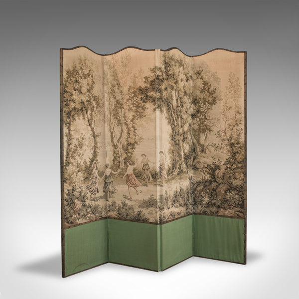 Antique Room Divider, French, Needlepoint, Screen, Prop, Tapestry, Jean Corot - London Fine Antiques