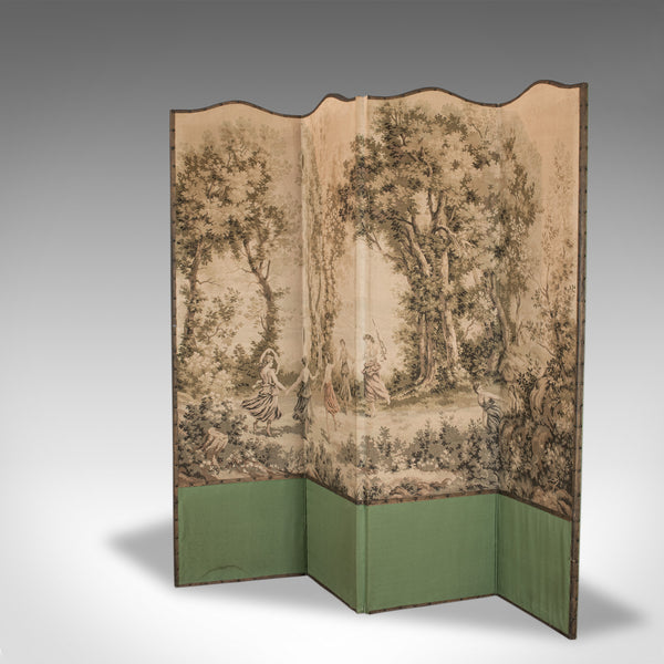 Antique Room Divider, French, Needlepoint, Screen, Prop, Tapestry, Jean Corot - London Fine Antiques