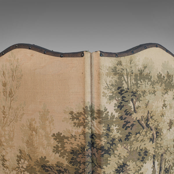 Antique Room Divider, French, Needlepoint, Screen, Prop, Tapestry, Jean Corot - London Fine Antiques