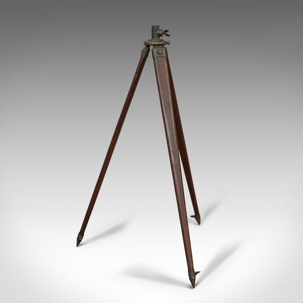 Vintage Telescope Tripod, English, Oak, Bronze, Support Stand, 20th Century - London Fine Antiques