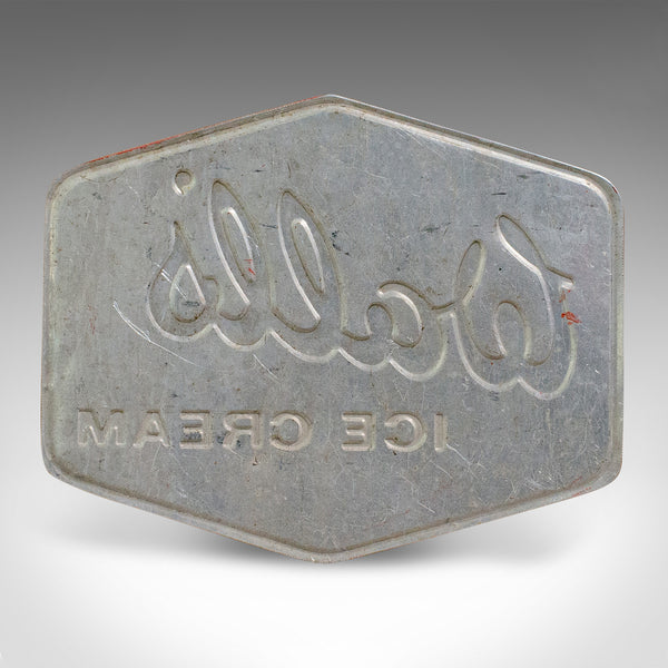 Vintage Wall's Ice Cream Sign, English, Alloy, Advertisement, Plate, Circa 1950