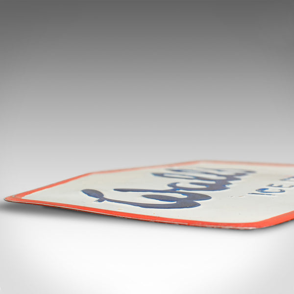 Vintage Wall's Ice Cream Sign, English, Alloy, Advertisement, Plate, Circa 1950