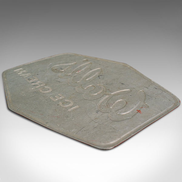 Vintage Wall's Ice Cream Sign, English, Alloy, Advertisement, Plate, Circa 1950