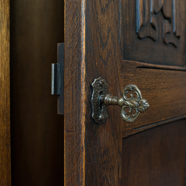 Vintage Ipswich Wardrobe, English, Oak, Four Panel Cupboard, Art Deco, C.1930