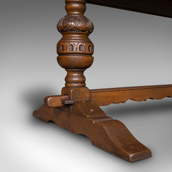 Antique Extending Dining Table, English, Oak, 6-8 Seat, Country House, Edwardian