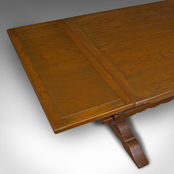 Antique Extending Dining Table, English, Oak, 6-8 Seat, Country House, Edwardian