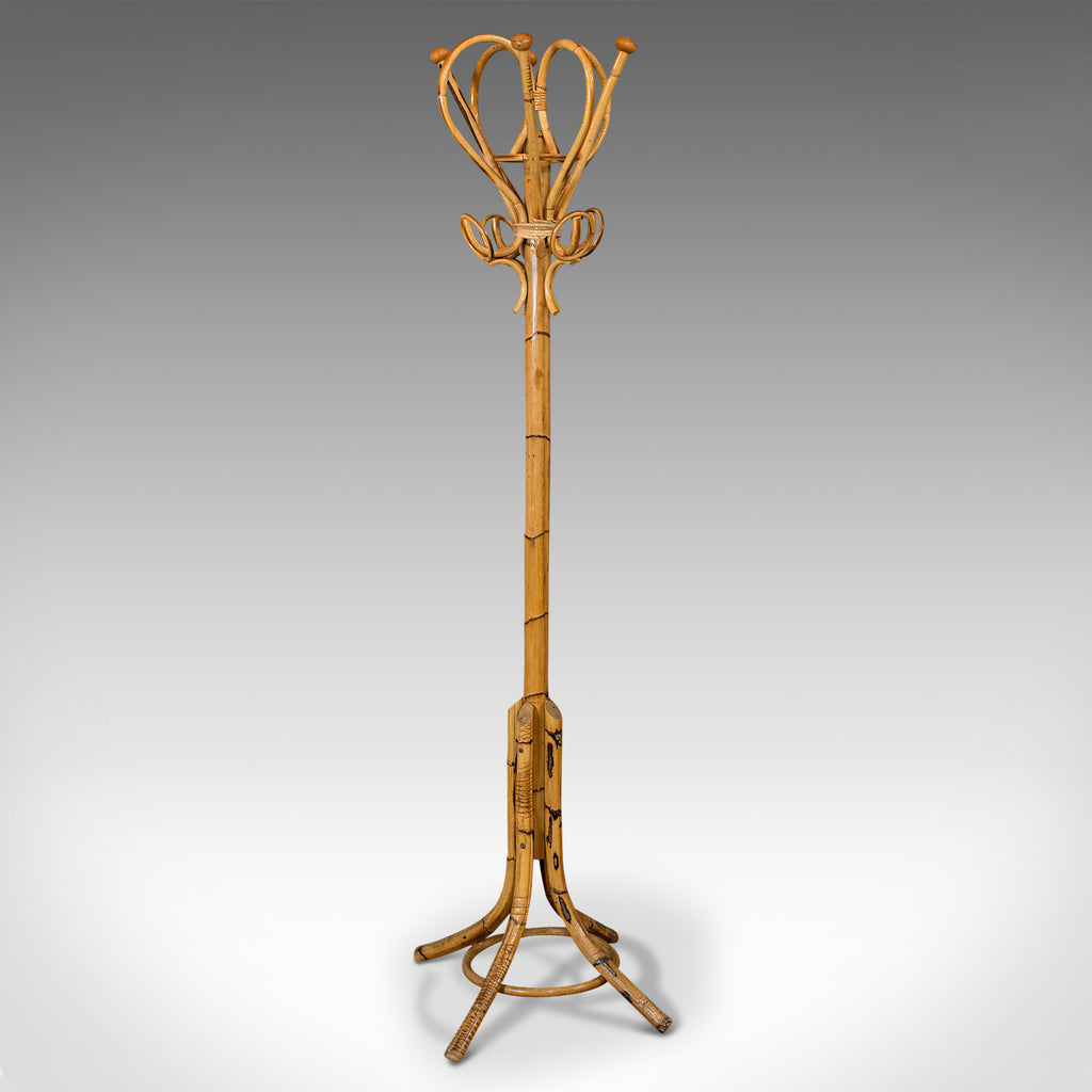 Vintage Hall Stand, Continental, Bamboo, Coat Rack, Bonacina Style, Circa 1960
