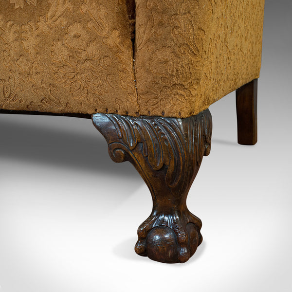 Antique Queen Anne Style Sofa, English, Two Seat Settee, Victorian, Circa 1880