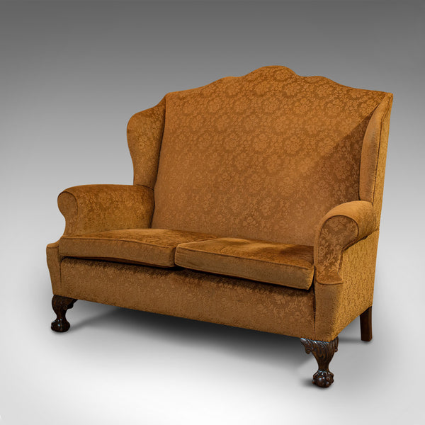 Antique Queen Anne Style Sofa, English, Two Seat Settee, Victorian, Circa 1880