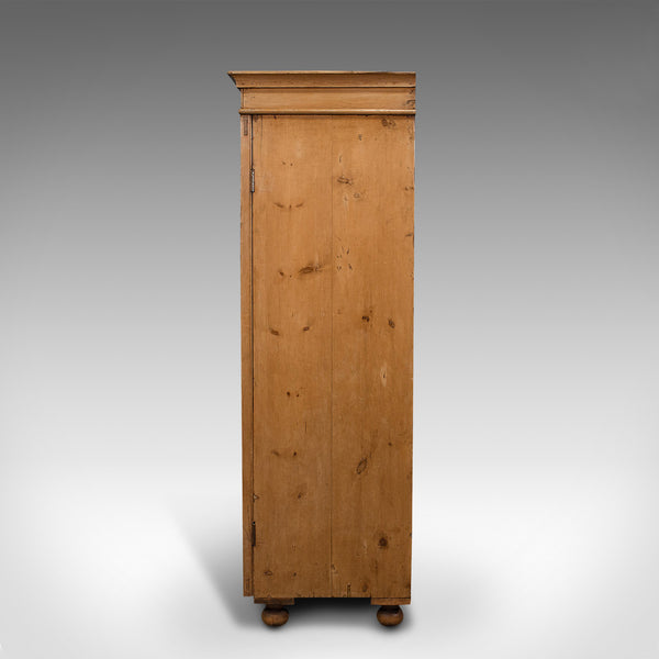 Antique Three Panel Wardrobe, English, Pine, Cupboard, Closet, Victorian, C.1900