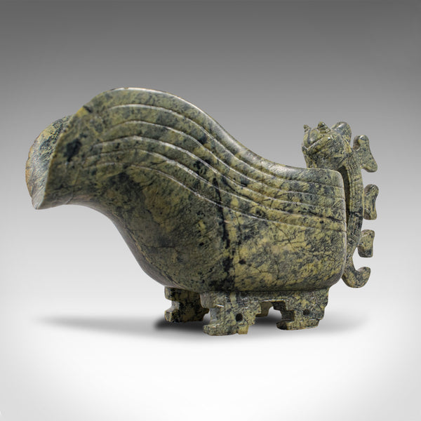 Small Antique Libation Cup, Oriental, Soapstone, Ceremonial, Pouring Jug, C.1900