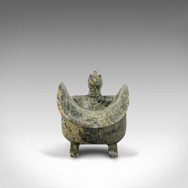 Small Antique Libation Cup, Oriental, Soapstone, Ceremonial, Pouring Jug, C.1900