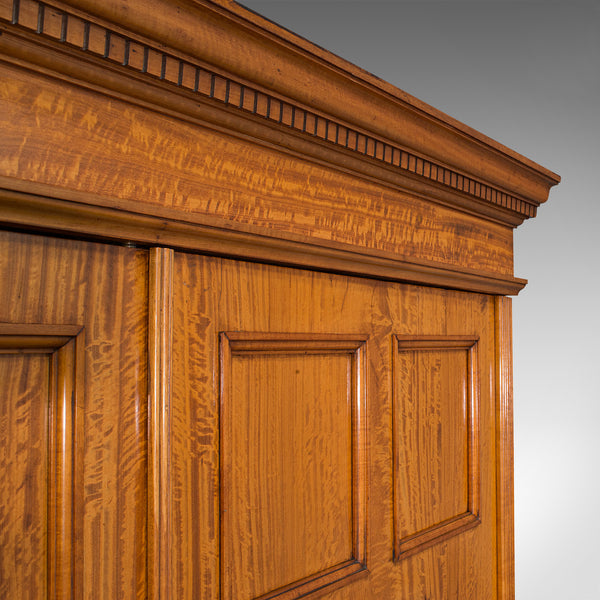 Antique Master Bedroom Wardrobe, Satinwood, Cupboard, Maple And Co, Edwardian