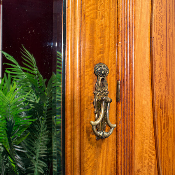 Antique Master Bedroom Wardrobe, Satinwood, Cupboard, Maple And Co, Edwardian