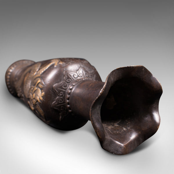 Small Antique Posy Vase, Chinese, Bronze, Decorative Flower Urn, Victorian, 1900