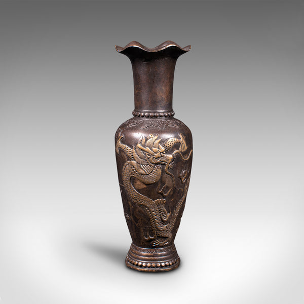 Small Antique Posy Vase, Chinese, Bronze, Decorative Flower Urn, Victorian, 1900