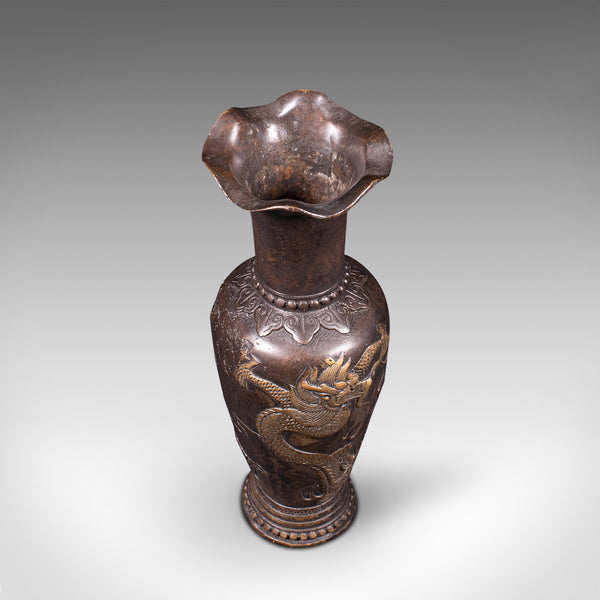 Small Antique Posy Vase, Chinese, Bronze, Decorative Flower Urn, Victorian, 1900