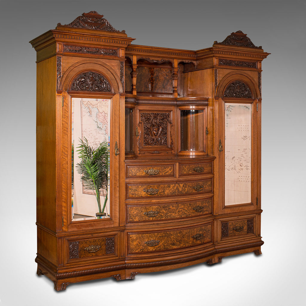 Large Fine Antique Wardrobe Compactum, English, Walnut, Gillow & Co, Victorian