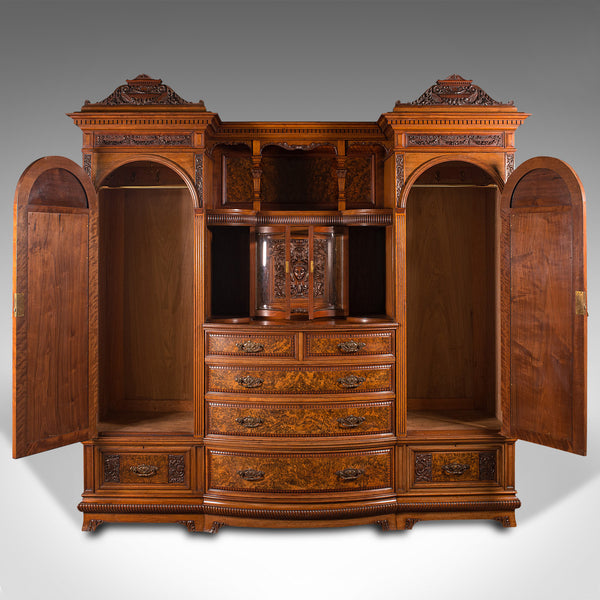 Large Fine Antique Wardrobe Compactum, English, Walnut, Gillow & Co, Victorian