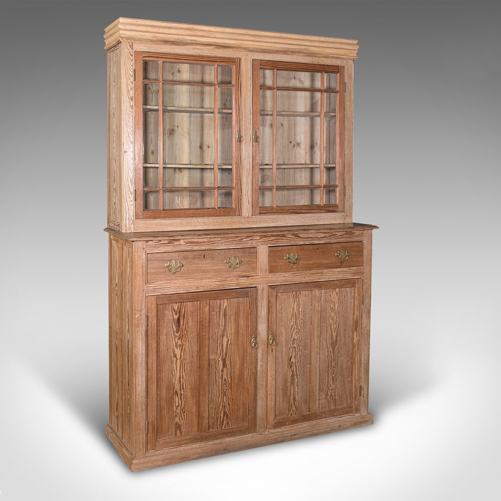 Very Tall 8' Antique Cupboard, English, Pine, Larder Cabinet, Victorian, C.1850