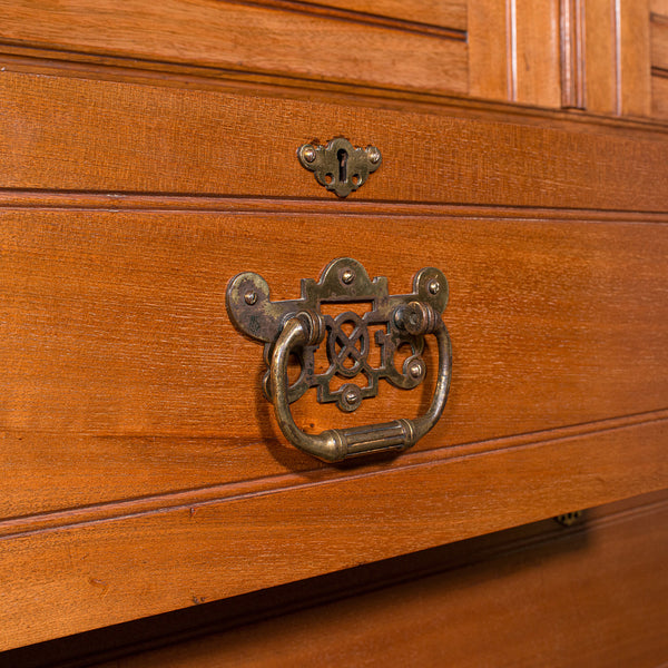 Antique Linen Press Cupboard, English, Walnut, Cabinet, London, Victorian, 1890
