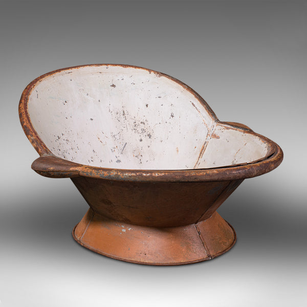 Two Antique Hip Baths, English, Tin, Planter, Jardiniere, Victorian, C.1900