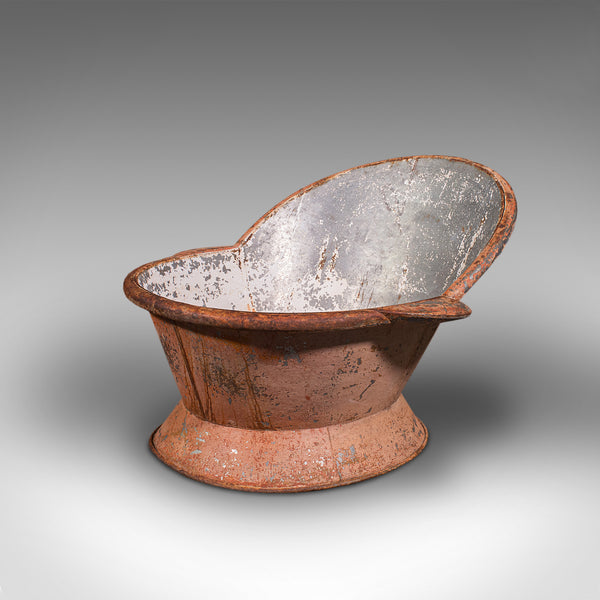Two Antique Hip Baths, English, Tin, Planter, Jardiniere, Victorian, C.1900