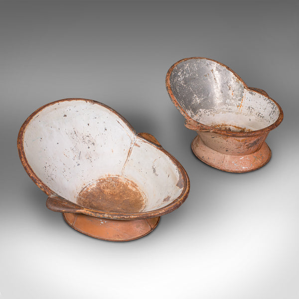 Two Antique Hip Baths, English, Tin, Planter, Jardiniere, Victorian, C.1900
