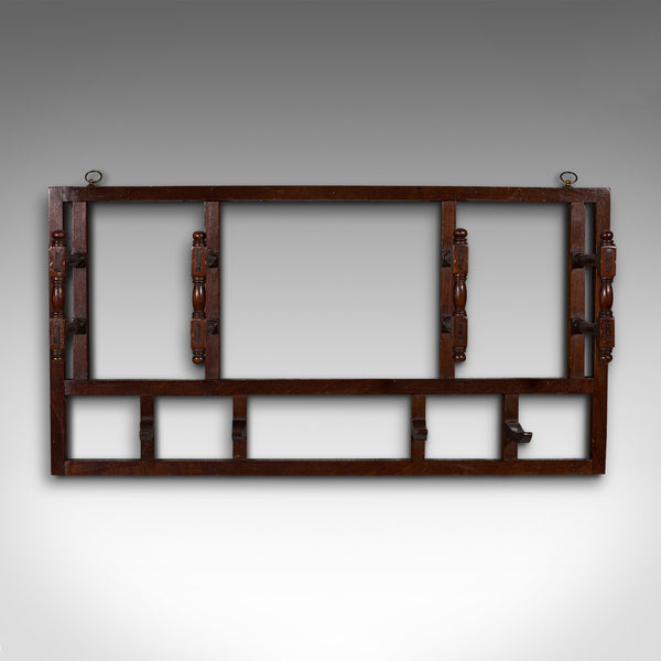 Antique Mounted Coat Rack, English, Folding, Hall, Hanger, Hat, Scarf, Edwardian