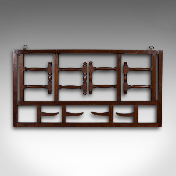 Antique Mounted Coat Rack, English, Folding, Hall, Hanger, Hat, Scarf, Edwardian