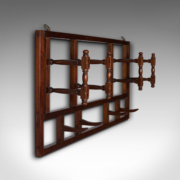 Antique Mounted Coat Rack, English, Folding, Hall, Hanger, Hat, Scarf, Edwardian