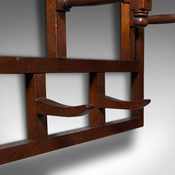 Antique Mounted Coat Rack, English, Folding, Hall, Hanger, Hat, Scarf, Edwardian