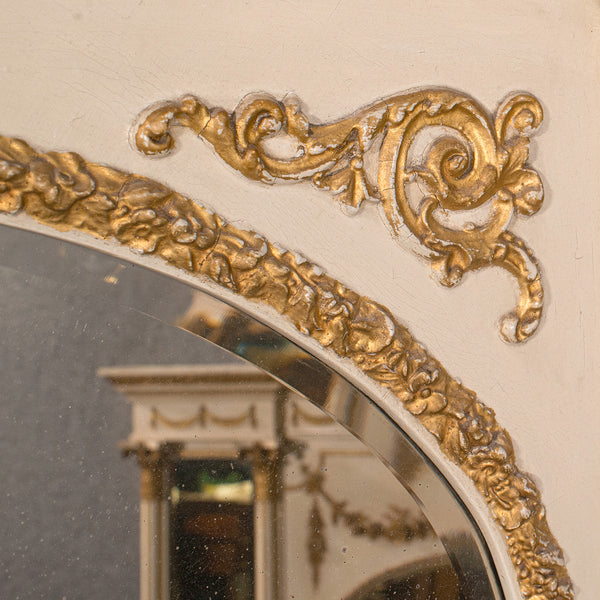 Antique Overmantle Mirror, Italian, Triptych, Fireplace, Late Victorian, C.1900