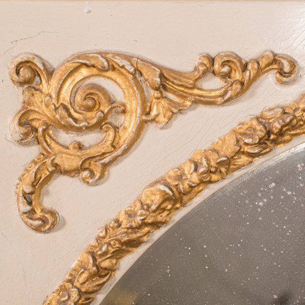 Antique Overmantle Mirror, Italian, Triptych, Fireplace, Late Victorian, C.1900