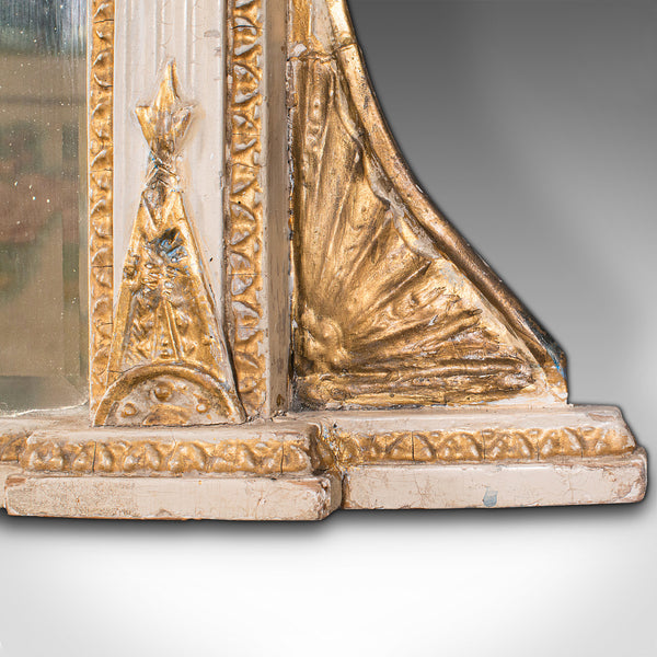 Antique Overmantle Mirror, Italian, Triptych, Fireplace, Late Victorian, C.1900
