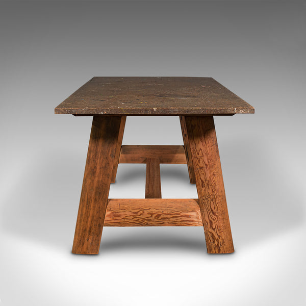 Large Antique Artist's Bench, English, Patina, 6 Seat, Kitchen, Desk, Edwardian