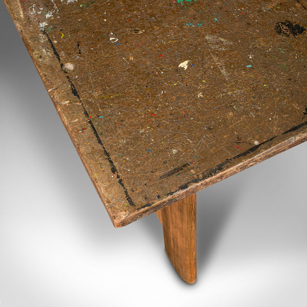 Large Antique Artist's Bench, English, Patina, 6 Seat, Kitchen, Desk, Edwardian