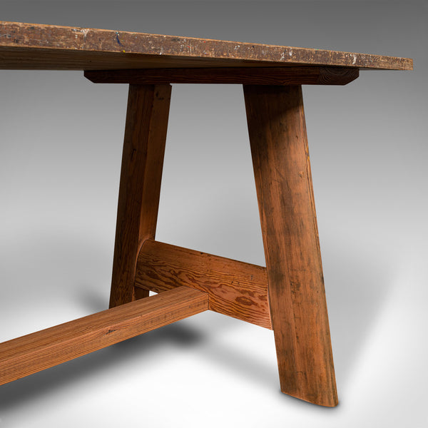 Large Antique Artist's Bench, English, Patina, 6 Seat, Kitchen, Desk, Edwardian