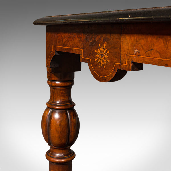 Antique Marquetry Centre Table, English, Walnut, Inlaid, Side, Hall, Victorian