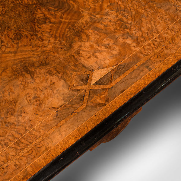 Antique Marquetry Centre Table, English, Walnut, Inlaid, Side, Hall, Victorian
