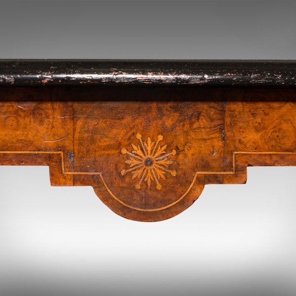 Antique Marquetry Centre Table, English, Walnut, Inlaid, Side, Hall, Victorian