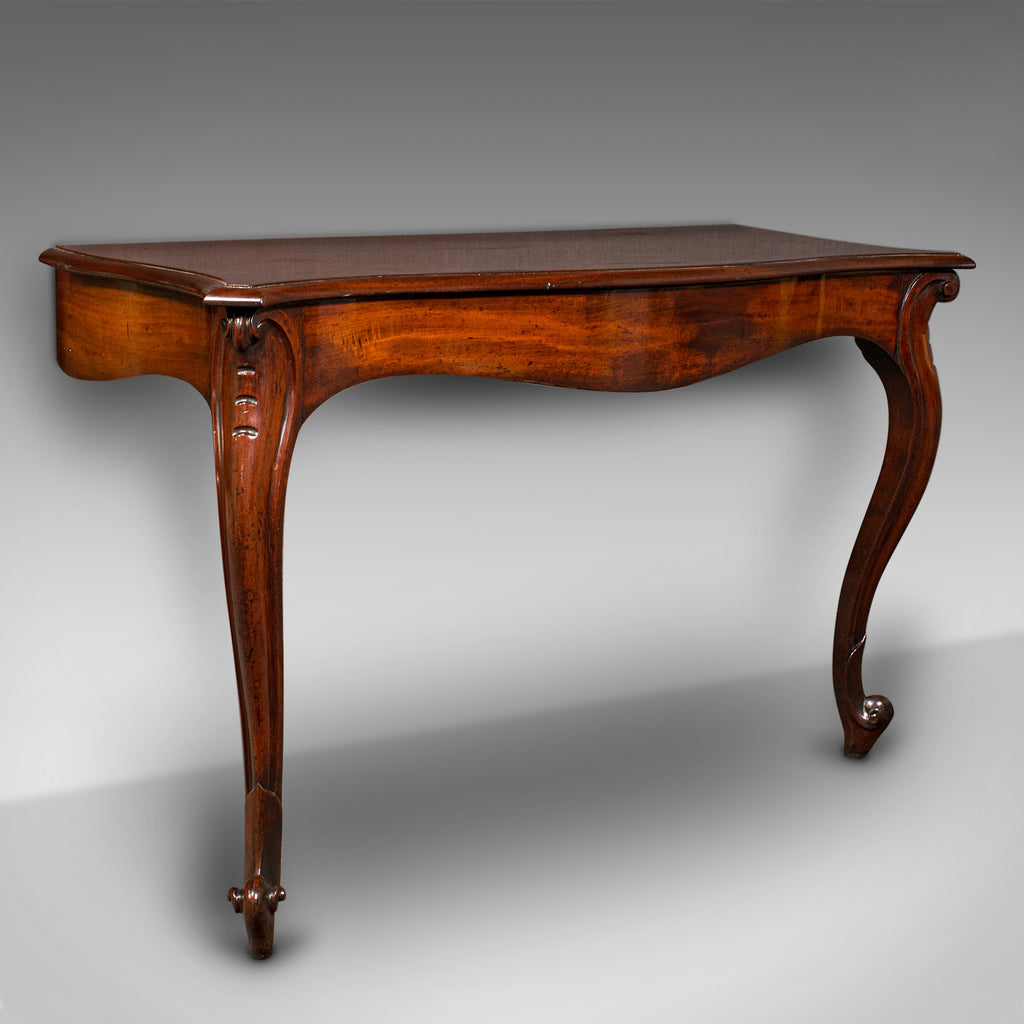 Antique Serpentine Console Table, English, Reception, Side, Victorian, C.1840